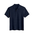 thumbnail image 4 of YODETEY Men’s Classic Solid Polos Shirt, Men’s Everyday Fit Collar Casual Shirts,Big and Tall Navy,Size S-3XL, 4 of 6