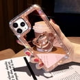 thumbnail image 1 of Funda de teléfono de silicona con anillo de oso 3D transparente de cristal brillante de lujo para iPhone 14, 12 Pro Max, 13 MiNi, 11, X, S, XR, 7, 8 Plus, SE Fivean unisex, 1 of 1