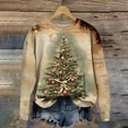 thumbnail image 2 of Women's Vintage Christmas Sweatshirt, Long Sleeve Casual Pullover, Retro Holiday Graphic Top, Loose Fit, White, 2 of 5