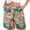 Red, variant on Womens Shorts Casual Summer Beach Shorts Elastic Waist Floral Print With 2 Pockets for Women