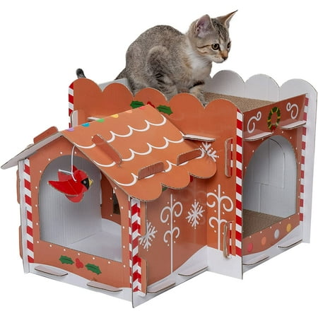 UPC: 0842229129632 | Furhaven Decorated Gingerbread Chateau Corrugated Cat Scratcher Hideout w/ Catnip – Christmas Print One Size Gingerbread Christmas Chateau One Size Corrugated Scratcher