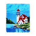 thumbnail image 1 of Latch Hook Rug Kits DIY Crochet Yarn Rugs Hooking Craft Kit with Color Preprinted Pattern Design for Adults Kids (Lake House, 20 x 15in) M01, 1 of 6