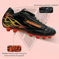 thumbnail image 4 of Vizari Blaze FG Kids Soccer Cleats | Lightweight Synthetic Leather Upper | Two-Tone Color for Boys & Girls | Available in Multiple Sizes - Black/Orange, 2, 4 of 5