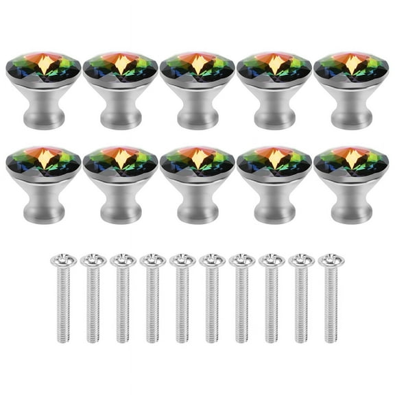 10PCS 30MM Colorful Crystal Knobs Glass Cabinet Drawer Pulls Handle for Home and Dresser