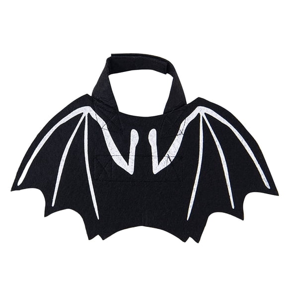 Halloween Costumes, Adjustable Dog Bat Wings Costumes for Large Dogs with Pumpkin Bell Skeleton Print On The Back, Pet Costume Halloween Cosplay Party Dress Up(L,Black)
