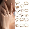 thumbnail image 2 of 16 anillos apilables dorados para mujer, anillos, anillos con luna y estrella, anillos apilables con corazón para niñas, 2 of 7