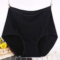 thumbnail image 2 of YDFCWXW Underwear for Women Ribbed Panties Briefs High Wight Soft Briefs Full Coverage Ladies Underpants (Black, 3XL), 2 of 9