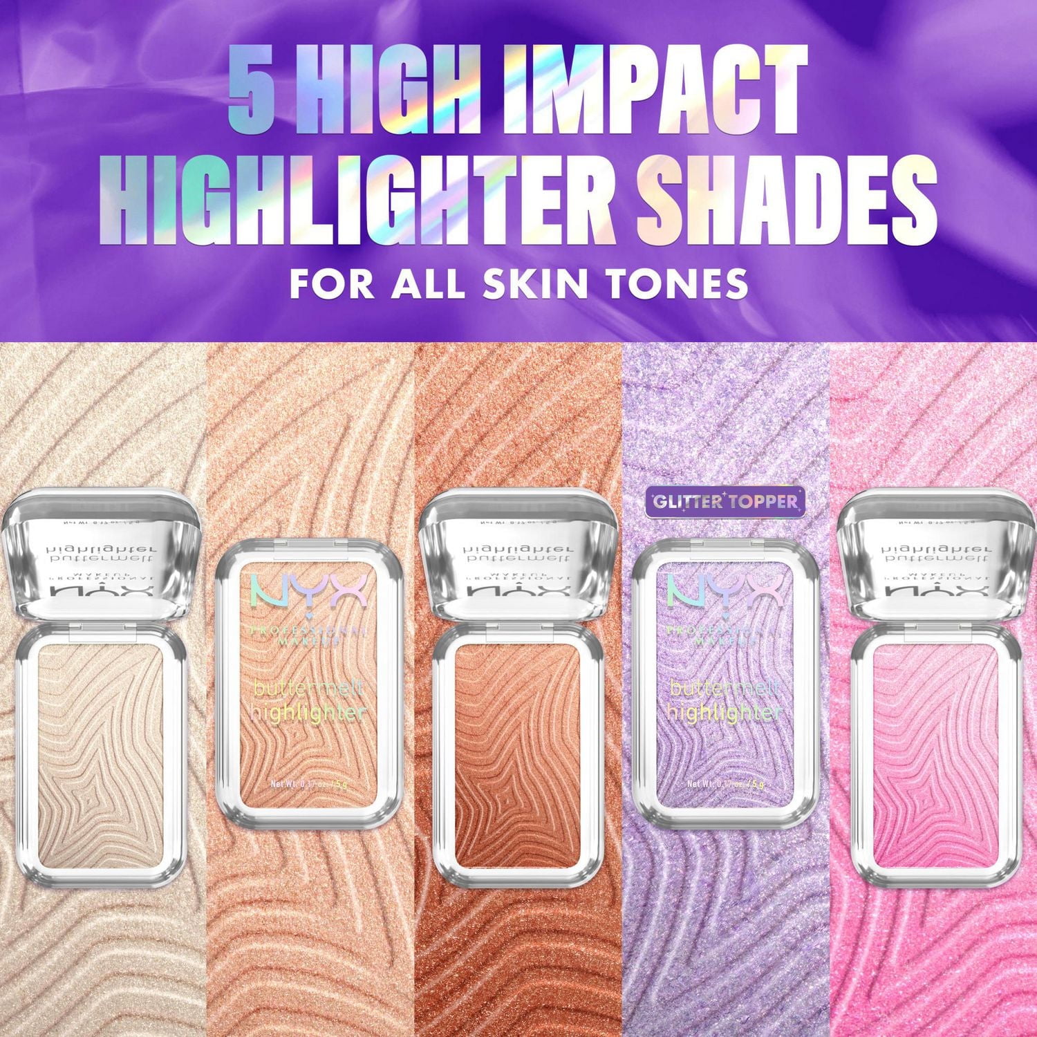 NYX Professional Makeup Buttermelt Highlighter, Powder Highlighter & Bronzer