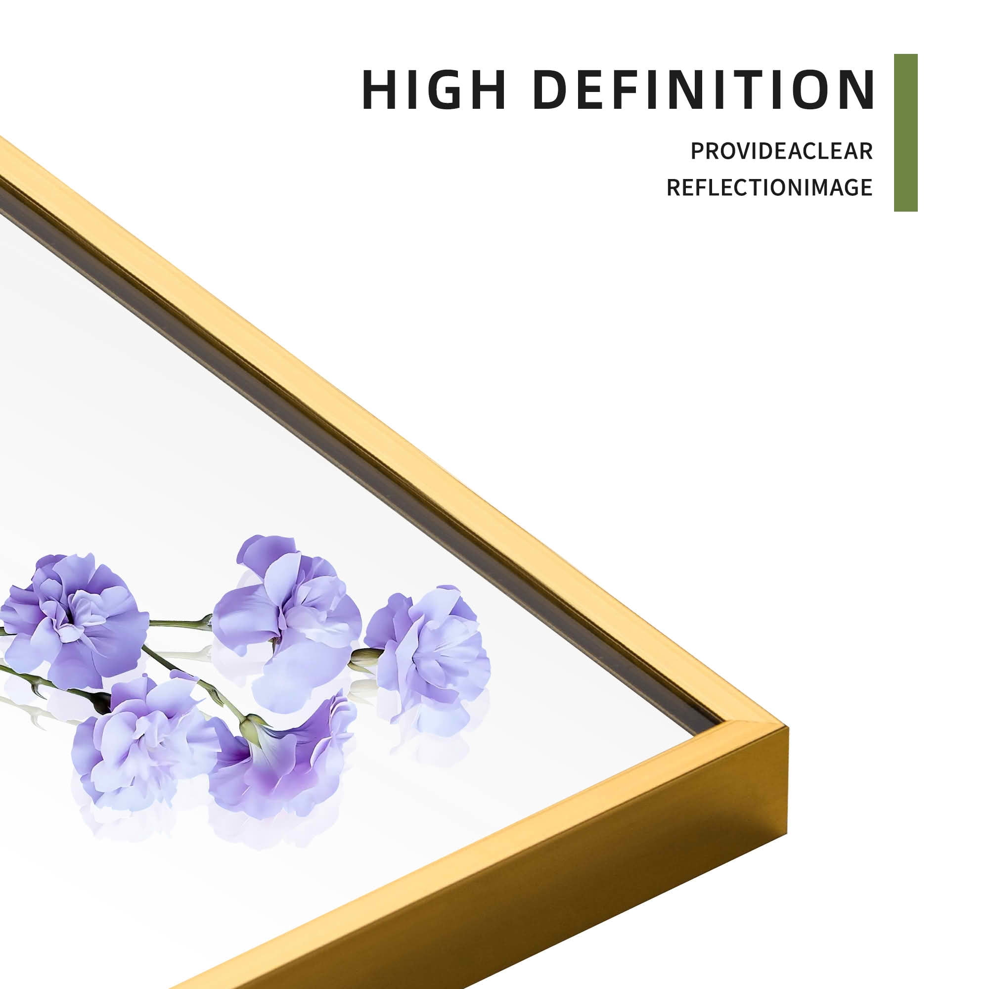 MAYEERTY 71x34x1 Inch Gold Thin Edge Aluminum Right Angle Rectangular Full Length Mirror, No Stand for Bedroom