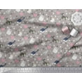 thumbnail image 2 of Soimoi Cotton Cambric Fabric Heart,Footprint & Cat Animal Print Fabric by The Yard 42 Inch Wide, 2 of 3