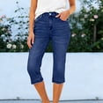 thumbnail image 3 of Capri Jeggings for Women Elastic High Waist Slim Fit Stretch Cropped Jeans with Pockets Denim Capris, 3 of 7