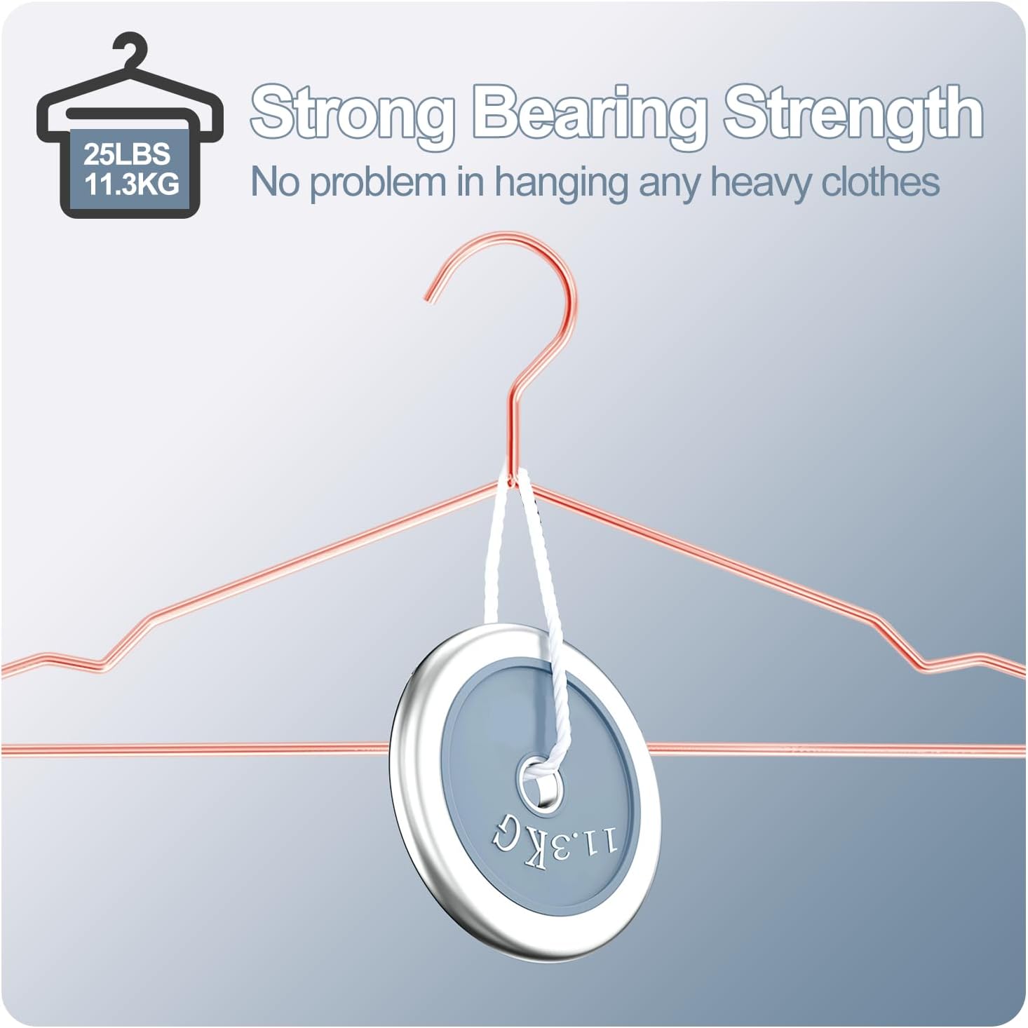 SPECILITE Metal Hangers 30 Pack , Heavy-Duty Wire Clothes Hangers with Notches, Space Saving, Rose Gold
