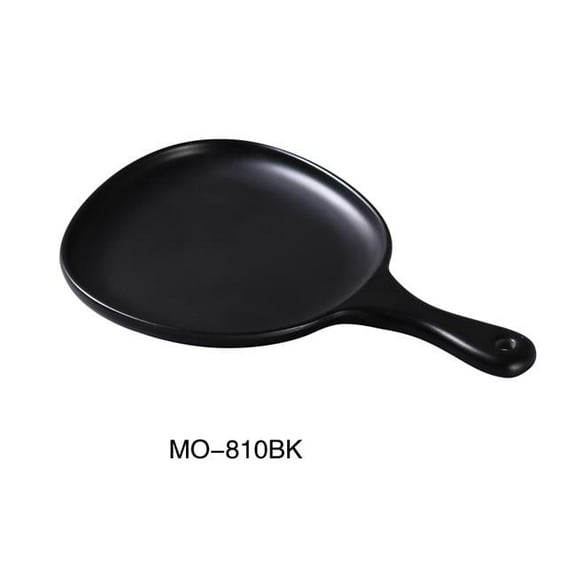 Yanco MO-810BK 12 x 8 x 1 in. Moderne Melamine Pan Plate with Black Handle, Matte - Pack of 12