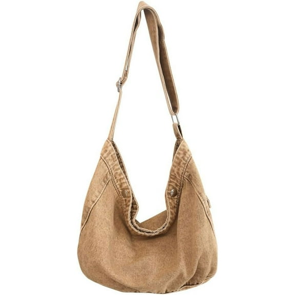 NANAHuang Women Crossbody Bags Simple Shoulder Bag Fashion Denim Messenger Bags Large Hobo Bag Retro Handbags