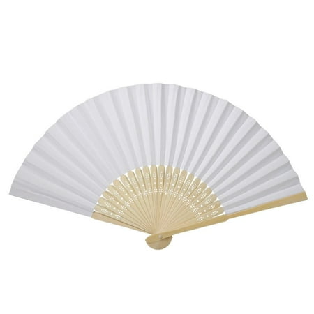 

LYUMO Various Colors Chinese Folding Bamboo Ribs Fan DIY Blank Paper Fan Wedding Shower Party Decor Folding Bamboo Fan Hand Fans