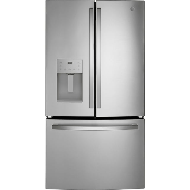GE® Energy Star® Réfrigérateur à Portes Françaises de 25,6 Pi3 en Acier Inoxydable Résistant aux Traces de Doigts - GFE26JYMFS
