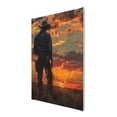 thumbnail image 2 of 8x12 inch Canvas Frameless Painting Sunset Cowboy,Man Cave,Bar,Tavern,Bathroom Wall Decor Art Prints,Charm Sunset Cowboy Retro Oil Paintings Canvas,For Cowboy Lovers Gifts,Room Decor For Men, 2 of 6