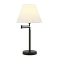 thumbnail image 4 of Evelyn&Zoe 25" Contemporary Metal Table Lamp with Swing Arm and White Empire Linen Shade, 4 of 10
