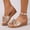 Gold, variant on Women's Sparkly Rhinestone Bow Decorated Slide Sandals, Fashion Open Toe Comfort Casual Beach Slippers for Summer Gold 36