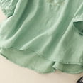 thumbnail image 6 of SNKSDGM Easter Shirts for Women Women's Tops 3/4 Sleeve Spring Vintage Linen Round Neck Embroidered Loose Half Sleeve T Shirt for Women Lightweight Linen Top Plus Size Tops for Women Dressy Sexy, 6 of 7