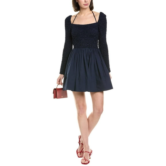 STAUD womens Cassidy Mini Dress, xs, Blue