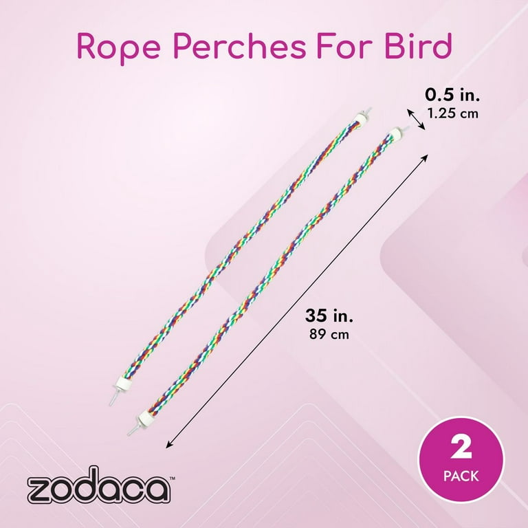 You & Me Multi-Color Zigzag Rope Bird Perch, Large