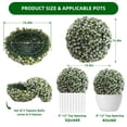 thumbnail image 7 of Towallmark 2 PCS 15'' Artificial Topiary Balls UV Protected, Flower Topiary Balls Decorative Balls for Indoor Outdoor Decor, Wedding Decoration, White, 7 of 7