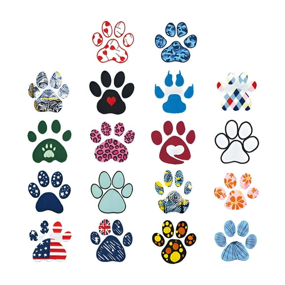 AUQ 18Pcs Iron on Patches,2.6"*2.5" Appliques Sewing,Iron on Patch,Footprint