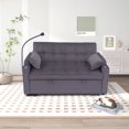 thumbnail image 4 of Modern Velvet Loveseat Futon Sofa Couch w/ Pullout Bed, Loveseat Lounge Sofa with Adjustable Reclining Backrest, 3 in 1 Convertible Sleeper Sofa Bed, 4 of 8