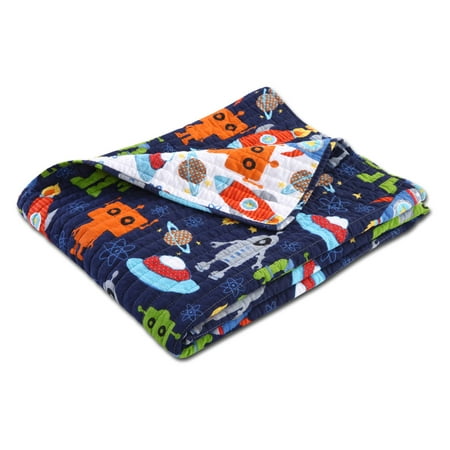 Greenland Home Robots In Space Quilted Cotton Throw