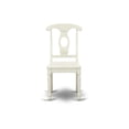 thumbnail image 4 of East West Furniture Antique 3-piece Dining Set with Napoleon Back in Linen White, 4 of 7