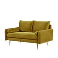 thumbnail image 4 of Uspridefurniture Villeda 58''W Polyester Square Arms Loveseat, Greenish Yellow, 4 of 5
