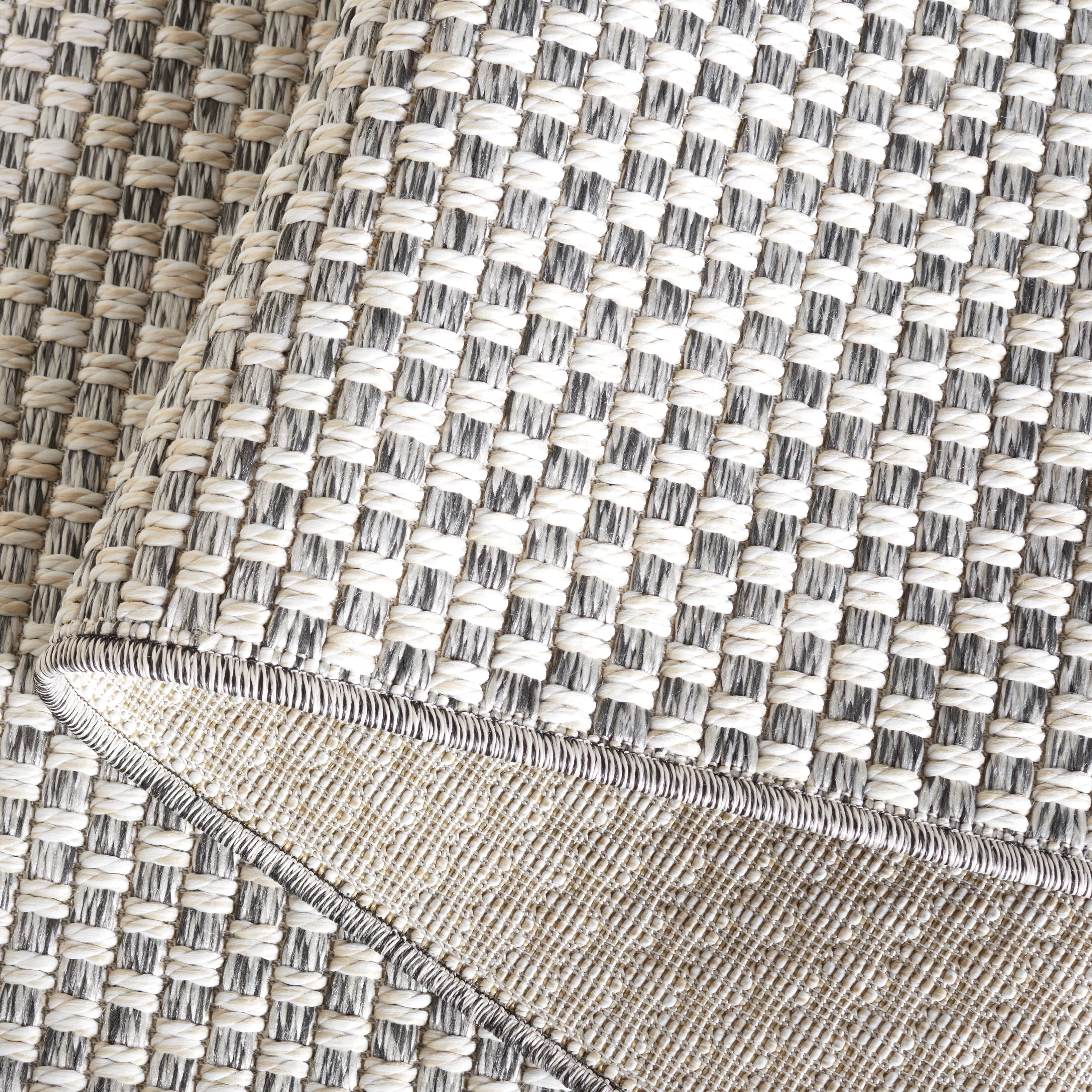 SAFAVIEH Sisal All-Weather Delroy Solid Indoor/Outdoor Runner Rug, Grey/Ivory, 2'2" x 8'