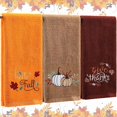 thumbnail image 1 of wonima44 3 Pcs Fall Hand Towels for Bathroom 13.8 x 29.5 Inch Autumn Decorative Bath Towels Sets 100% Cotton Embroidered Pumpkin Maple Thanksgiving Bathroom Decor(Orange and Brown,Pumpkin), 1 of 1
