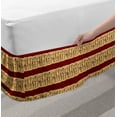 thumbnail image 2 of African Bed Skirt, Native Indigenous People Different Poses Culture Borders, Elastic Bedskirt Dust Ruffle Wrap Around for Bedding Decor, 4 Sizes, Ruby Peach Black, by Ambesonne, 2 of 2