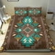 thumbnail image 4 of Juego de Cama Nativo Americano Marrón Patrón Azul LT10, 4 of 6