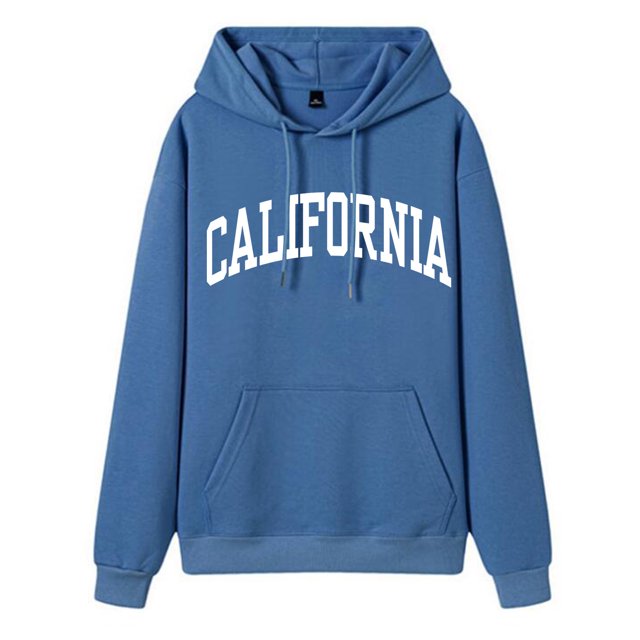 Gibobby Túnica de moda Sudadera con capucha con estampado de letras de casual para mujer Sudadera con cordón gráfico Sudadera de muy buen gusto (Azul, S)