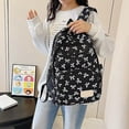 thumbnail image 4 of 3pcs Coquette Bow Backpack - Cute Kawaii Preppy Backpack for Teen Girls with Lunchbox Pencil Pouch Side Pocket Aesthetic Daypack Matching Backpacks Set Women Girls Backpacks (Black), 4 of 9