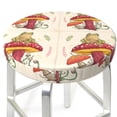 thumbnail image 3 of Hirioo Frog Sitting On Mushroom for Round Bar Stool Seat Covers Washable Stool Cushion Slipcover Elastic Bar Chair Covers for 12-14 Inch Chair-13 inch, 3 of 7