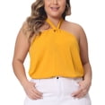 thumbnail image 2 of DARING DIVA Women's Plus Self Tie Halter Neck Camisole 1X Orange, 2 of 6