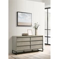 thumbnail image 2 of Trent Home 6 Drawers Contemporary Wood Dresser in Matte Black/Gray Stone, 2 of 5