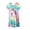 Colorful Tie-dye, variant on Girls Nightgowns Summer Soft Cute Cartoon Print Pajama Sleep Dress