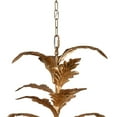 thumbnail image 6 of 26 Inch 6 Light Chandelier, Iron, Cascading Leaves, Vintage, Classic, Gold, Saltoro Sherpi, 6 of 9