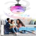 thumbnail image 6 of Retractable Crystal Ceiling Fan with Light and Remote/APP Control, Bluetooth Ceiling Fan with Speaker, RGB-LED Light 6 Speeds Reversible Blades,Flush Mount Chandelier Ceiling Fan, 6 of 7