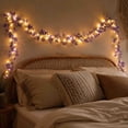 thumbnail image 6 of Christmas Artificial Flower Garland LED String Lights Floral Vine Hanging Decor Rose Lavender Wisteria Greenery Faux Plant Rattan Vine Bedroom Balcony Wedding Party Decoration Home Accent, 6 of 7