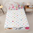thumbnail image 4 of Erosebridal Vibrant Axolotl Zipper Twin Comforter Sets with Fitted Sheet and 2 Pillowcases,Woodland Foliage Print Zipper Bedding Set,Hot Pink Red White,Reversible, 4 of 6