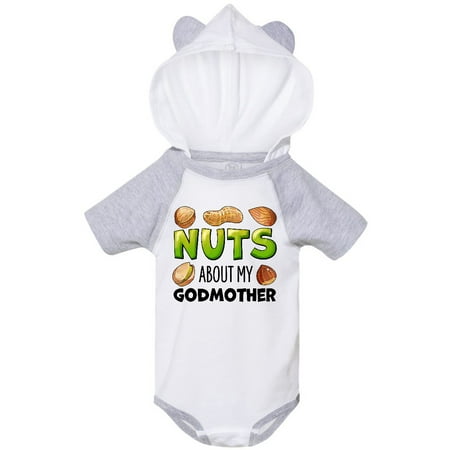 

Inktastic Nuts About My Godmother- Peanut Almond Pistachio Gift Baby Boy or Baby Girl Bodysuit