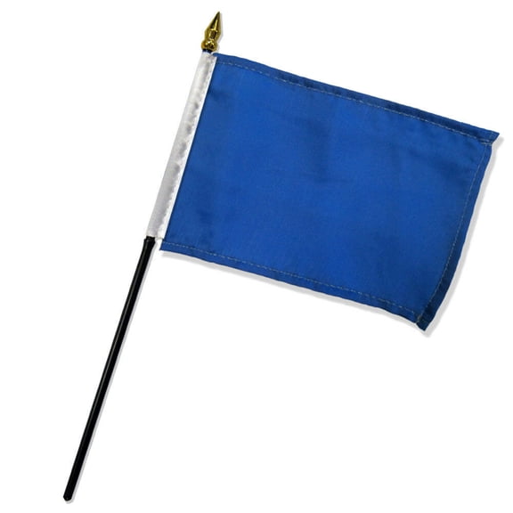 Solid Royal Blue Plain Flag 4"x6" Desk Table Stick (sewn edges)