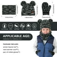 thumbnail image 6 of FZ FANTASTIC ZONE Kids Toddler Infants Winter Hats Scarfs Gloves Set Pompom Beanie Caps Mittens Neck Warmer with Fleece for 0 6 12 18 Months 1 2 3 4 Years Old Baby Girls Boys Gifts, Blackwhite, 6 of 6