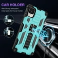 thumbnail image 5 of For TCL ION Z Case Kickstand Phone Cover Full Protection Armor Shockproof Rugged Case with Free 9H Tempered Glass Screen Protector - Teal, 5 of 5